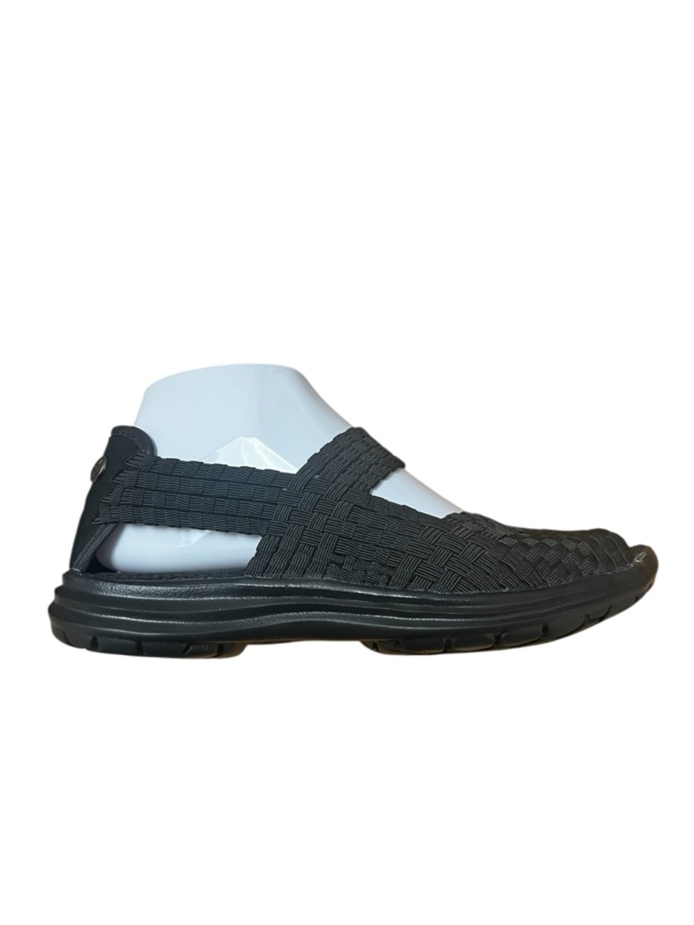 Bernie Mev Woven Peep Toe Strappy Comfort Sandals 6 Black Everyday Travel Casual - Picture 7 of 7